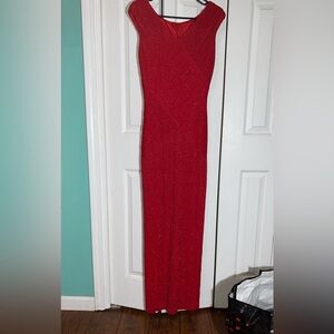 Alex Evenings Red Maxi Dress Glitter Vintage Y2K Prom Party Evening   AA10